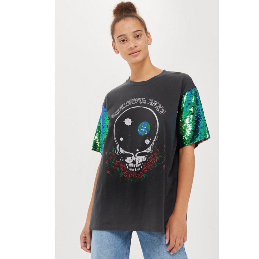 Grateful Dead Sequin Sleeve tee